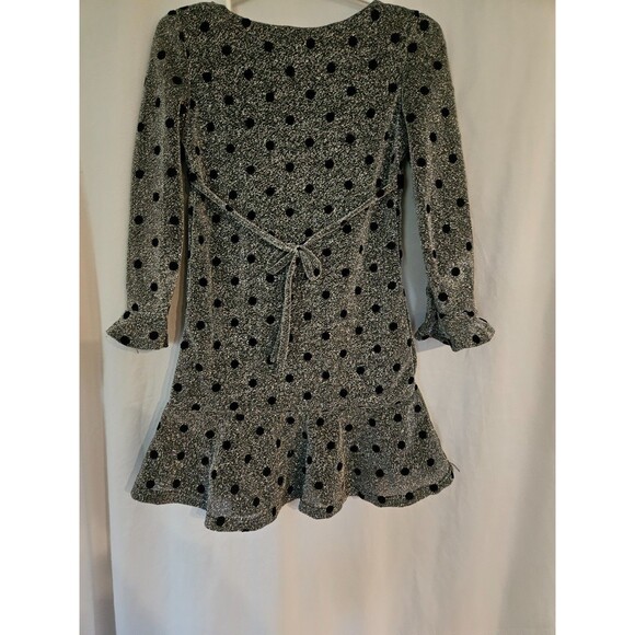 Youth Girls Dollie & Me Sz 6 Dress Metallic Silver Color W/ Black Dots - Picture 4 of 9